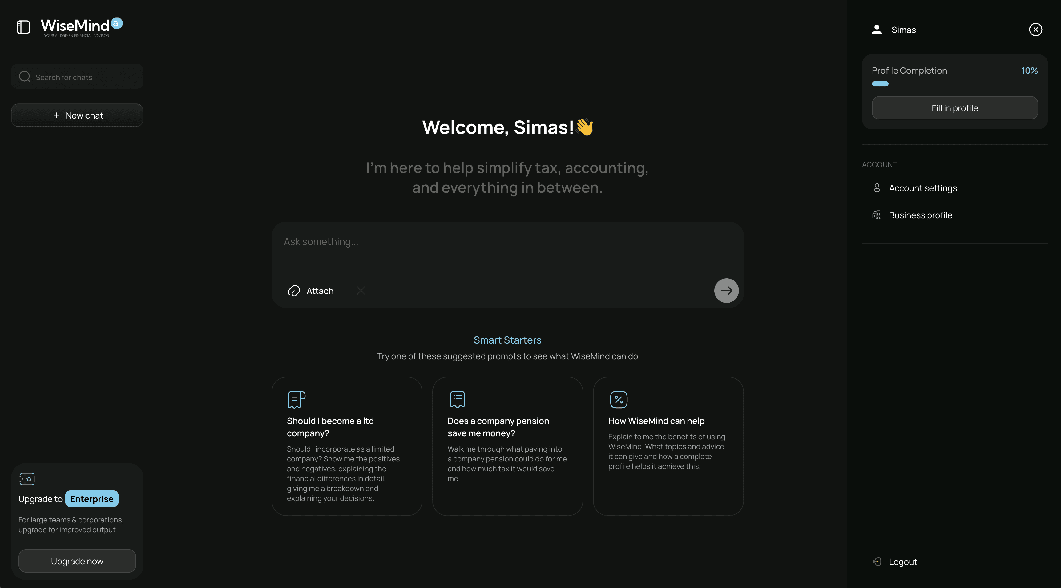 WiseMind AI - slide 1